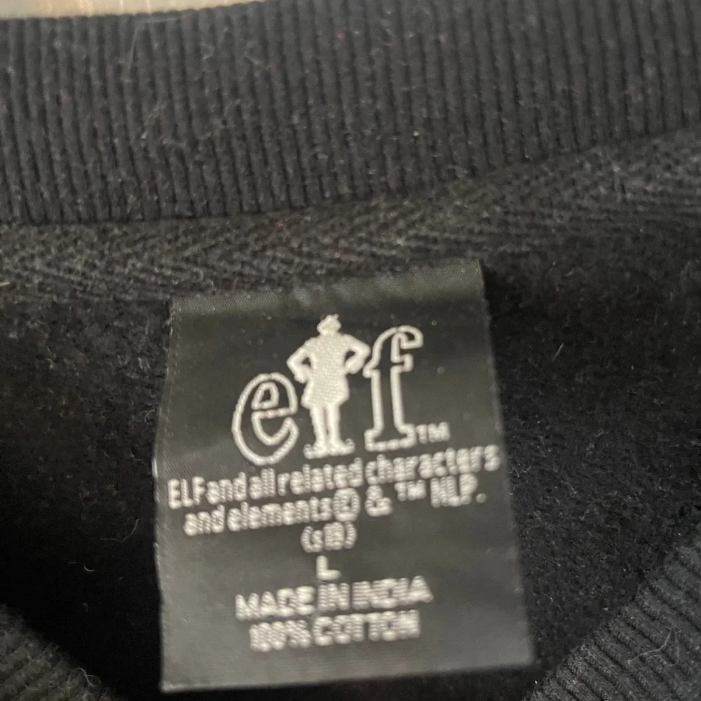 ELF Black Crewneck Sweater with Festive Design - Picture 3 of 4